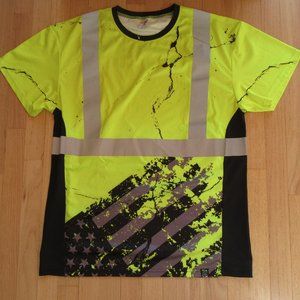 SS360° BACKWOODS CAMO/FLOURESCENT GREEN REFLECTIVE SHIRT/SHORT SLEEVE/SZ XL!